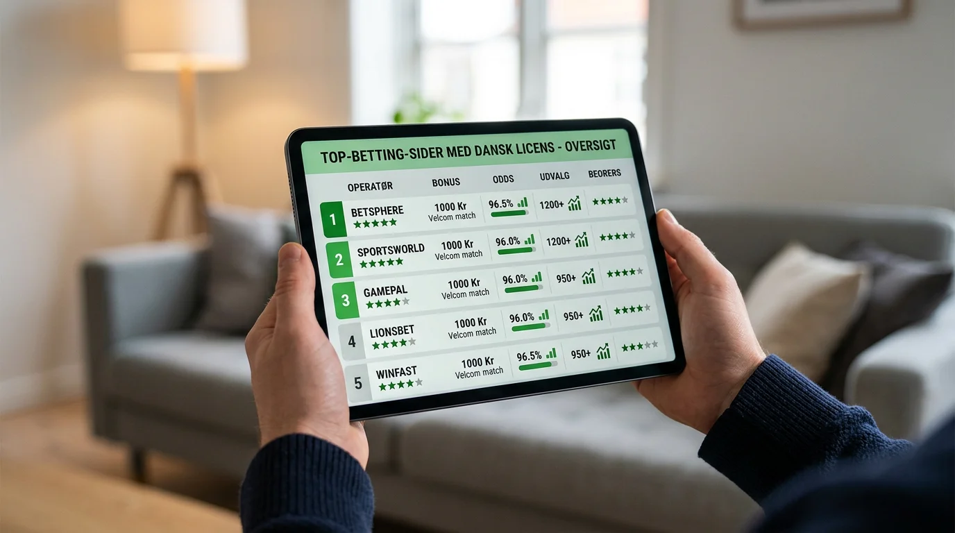 Oversigt over de bedste danske bookmakere med aktiv Spillemyndigheden-licens